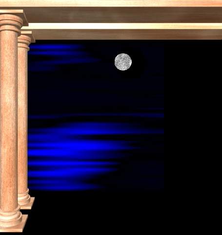 columns and moon