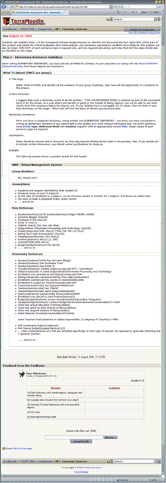 File uploader assignment in Moodle - Horizontal Scaffolding