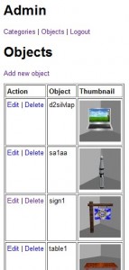 edit/delete object