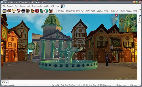 A Town Centre in Quest Atlantis - an established Activeworld