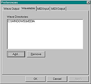 nominating the location of samples on your computer
